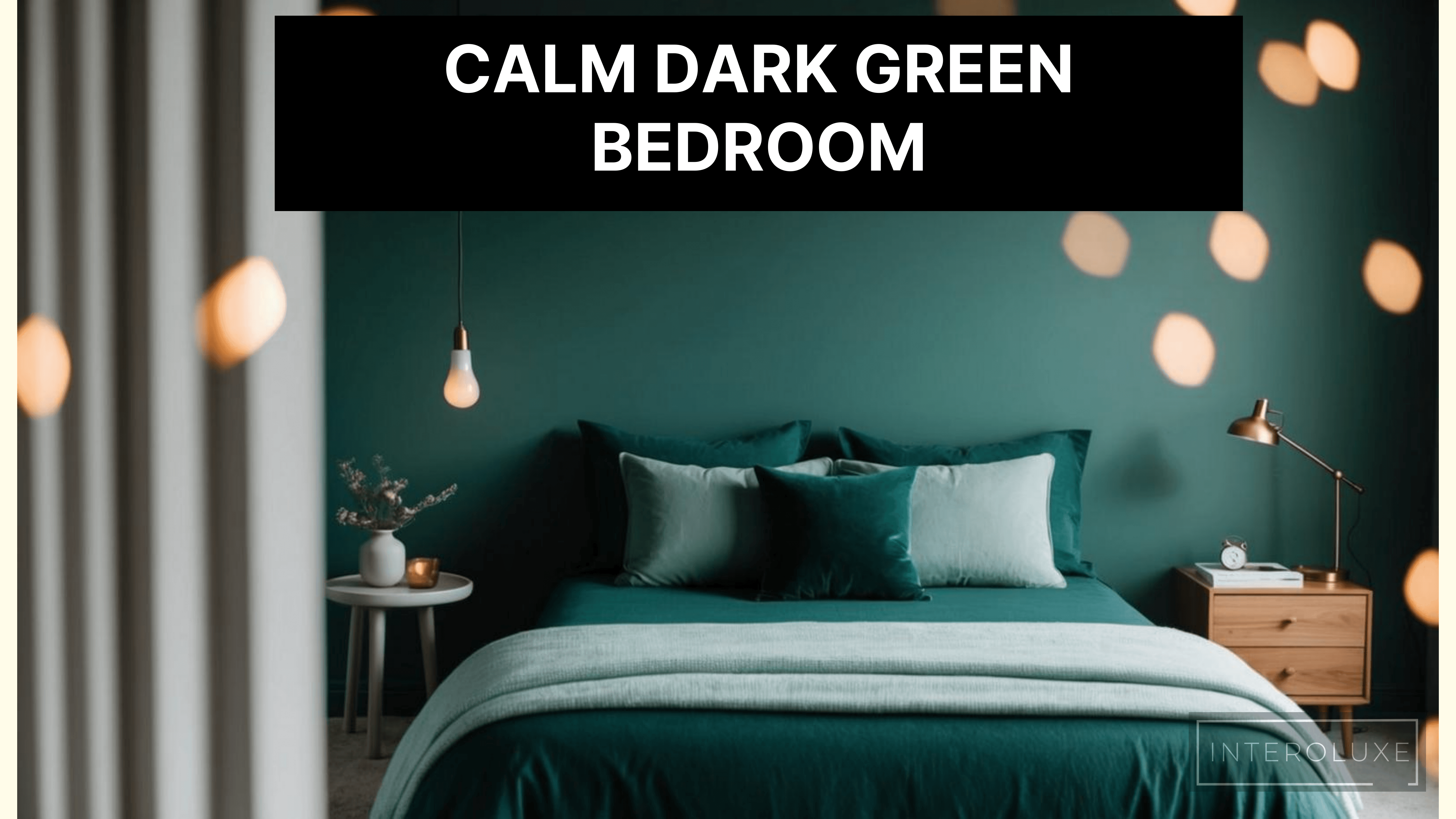 calm dark green bedroom
