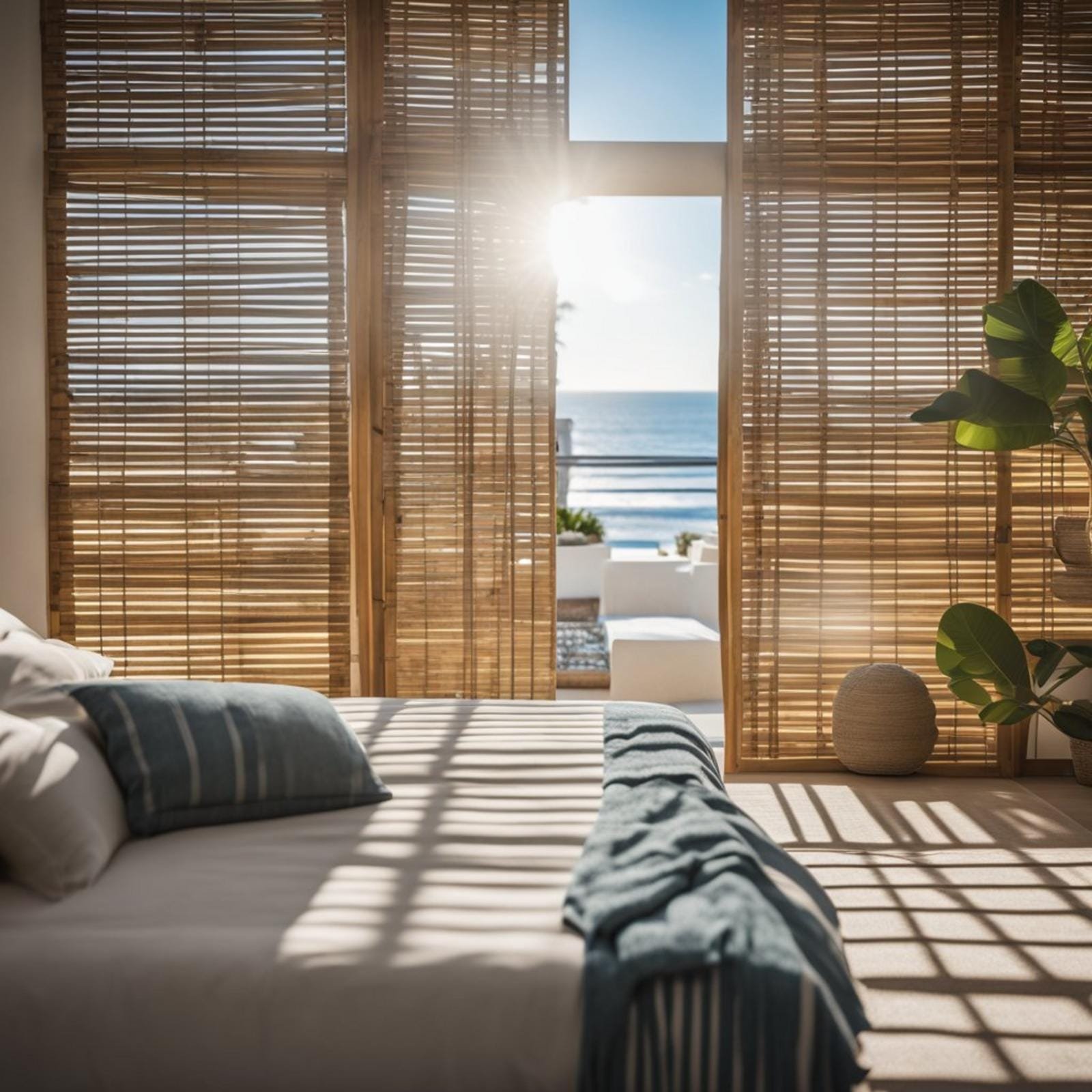 7 coastal bedroom curtain ideas (ocean views) 6 Embrace Maritime Charm with Nautical Stripes