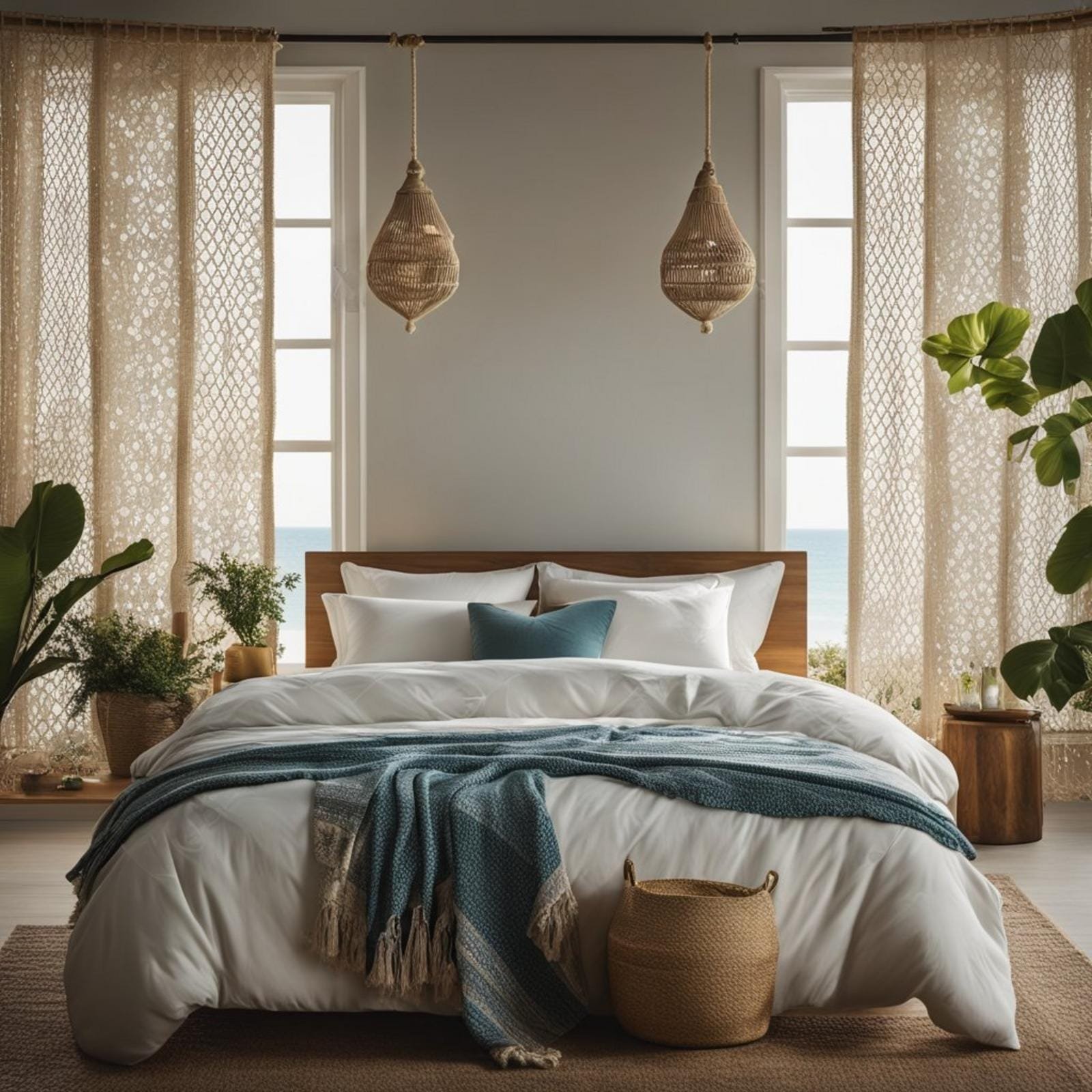 7 coastal bedroom curtain ideas (ocean views) 8 Add Natural Texture with Bamboo Shades