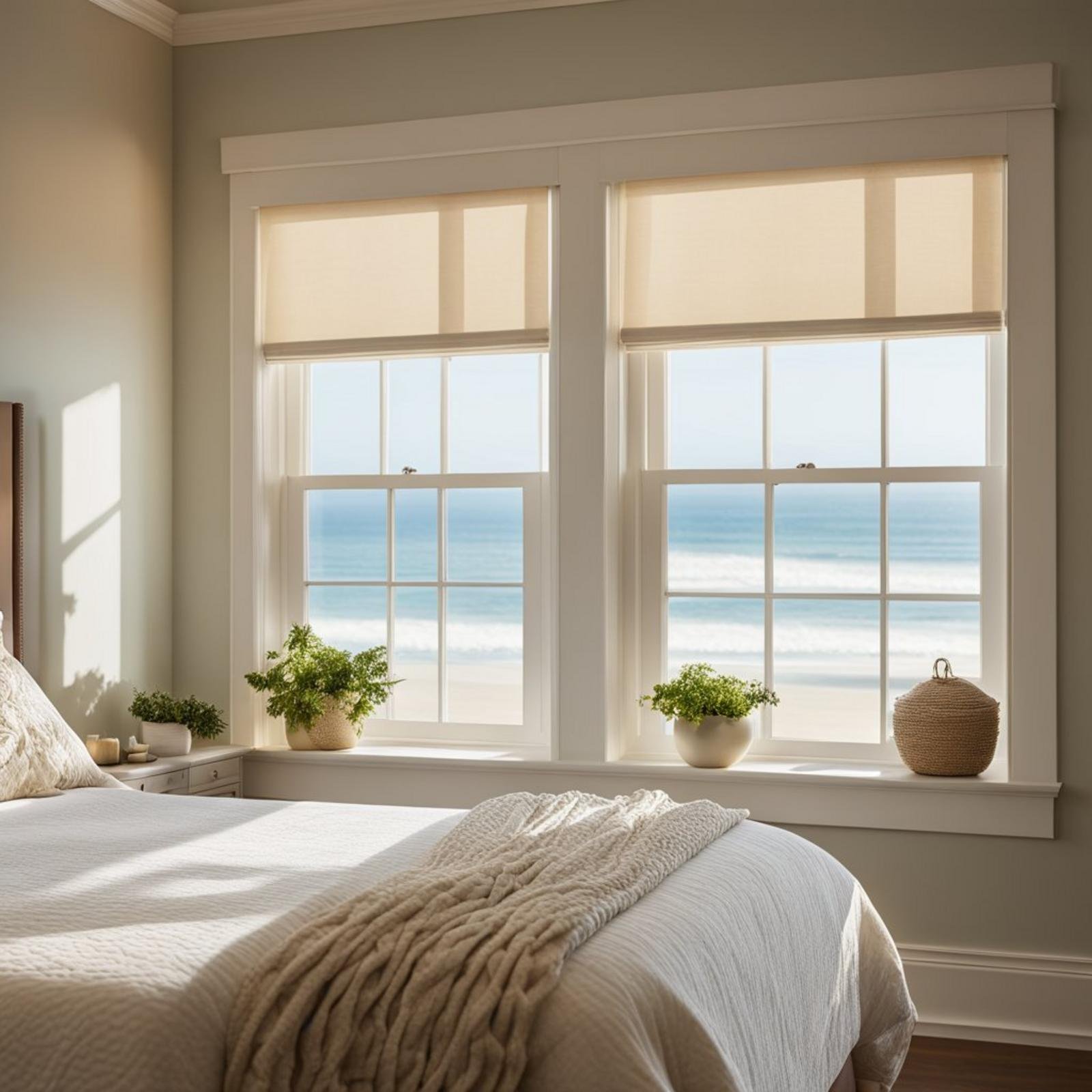 7 coastal bedroom curtain ideas (ocean views) 18 Get Warmth and Durability with Rattan Shades