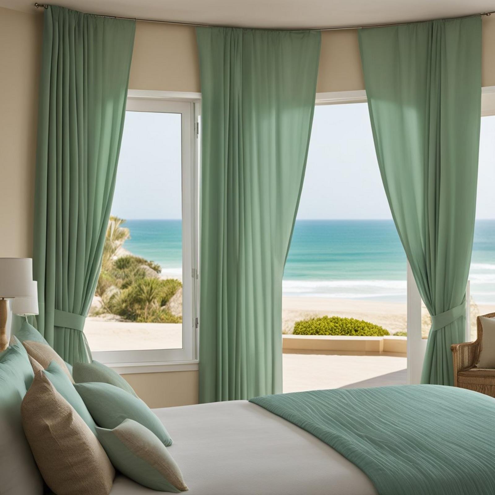 7 coastal bedroom curtain ideas (ocean views) 20 Add a Charming Accent with Shell-Patterned Valances