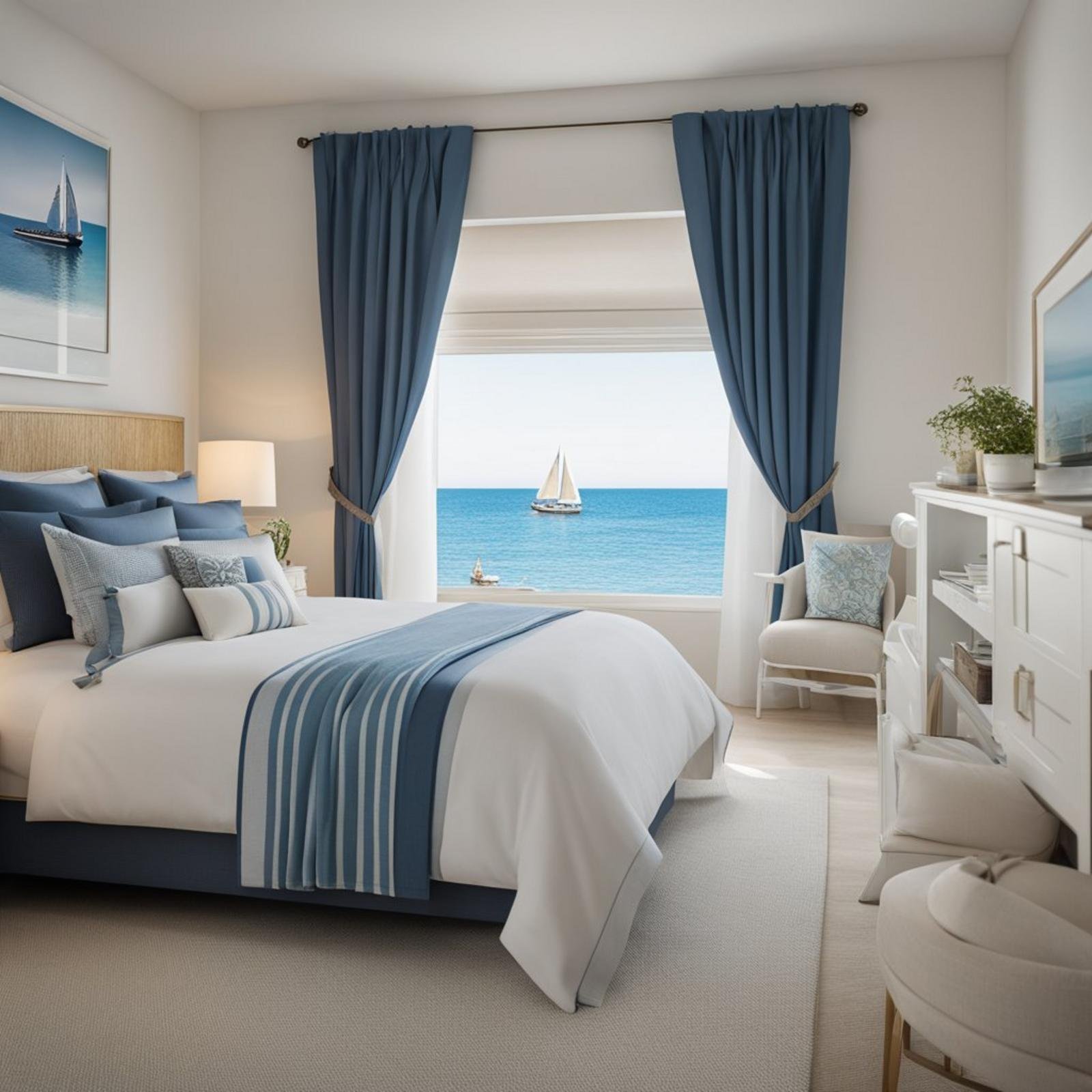 7 coastal bedroom for boys ideas (surf's up! ) 7 A coastal-themed bedroom with sailboat curtain tiebacks