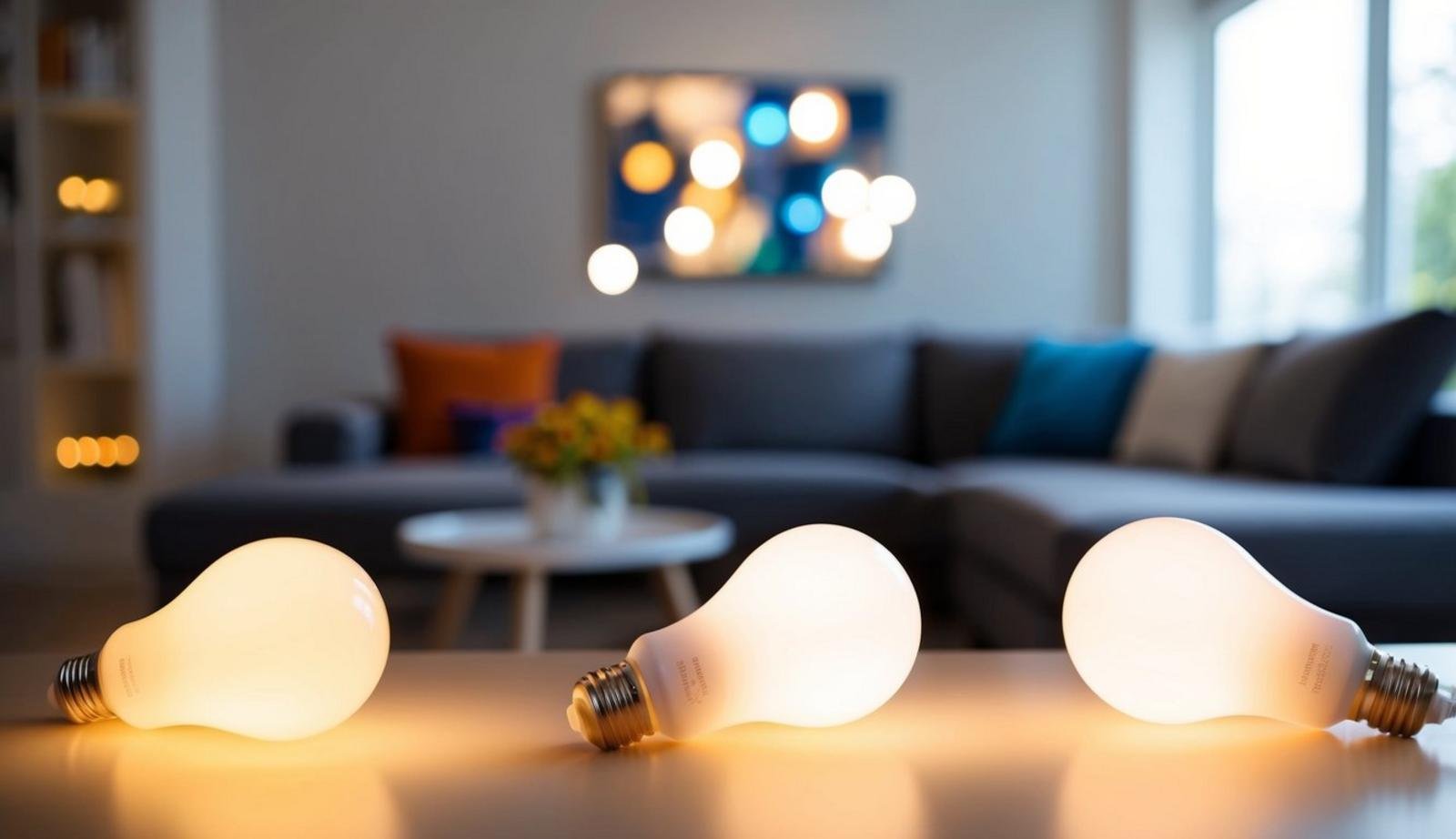 Soft LED light fills living room from Philips Hue White and Color Ambiance Smart Bulb