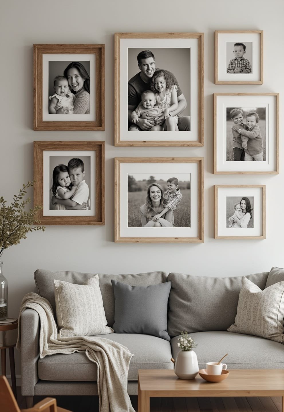 1 wooden framed family photos