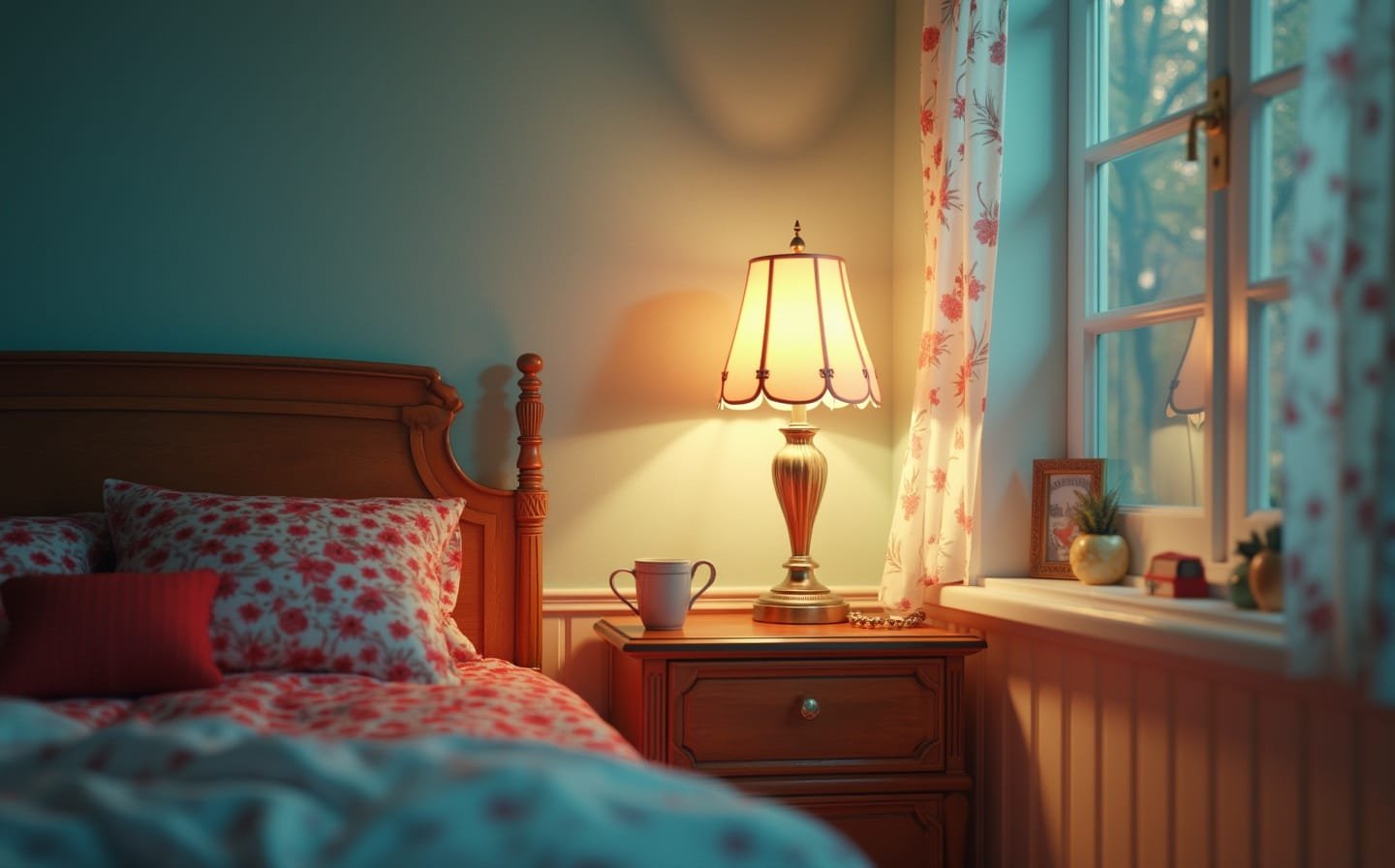 2) Vintage-inspired Bedside Lamps