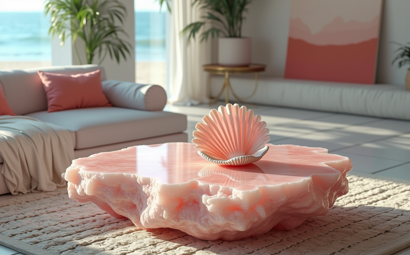 3. Rose Quartz Coffee Table
