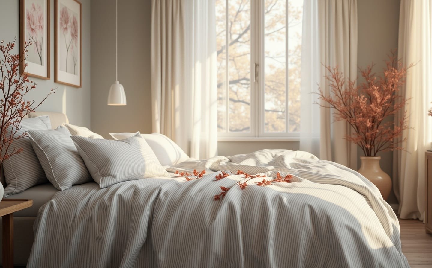 7) Subtle Stripe Sheets In Muted Tones