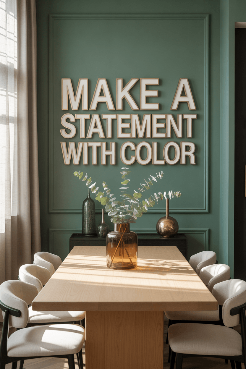 Dining room makeovers: 10 pinterest trends that actually work 2 Set the Scene with Earthy and Dramatic Colors