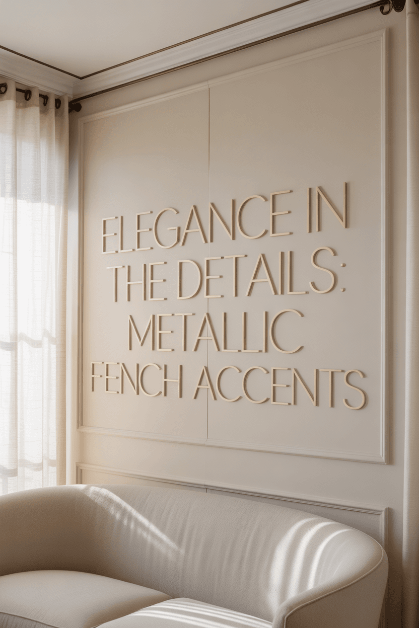 French tips: 10 elegant design ideas that never go out of style 18 Add a Touch of Glamour with Metallic Accents