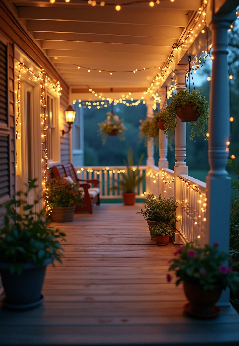 1) Hanging Fairy Lights