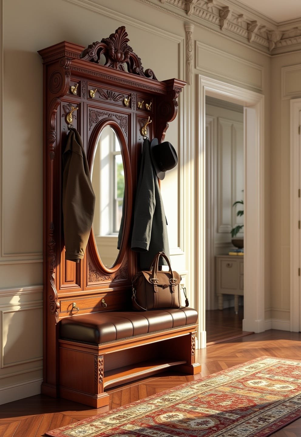 7 american colonial entryway ideas (timeless home design) 4 3) Mahogany Hall Tree