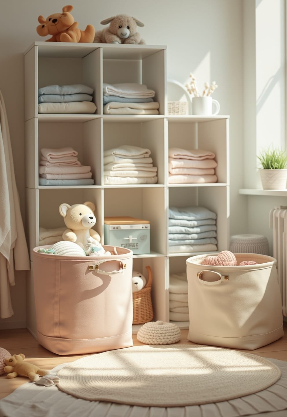 7) Cotton Canvas Storage Bins