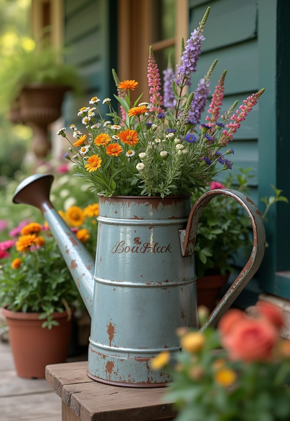 1) Floral Wreath With Grapevine Base