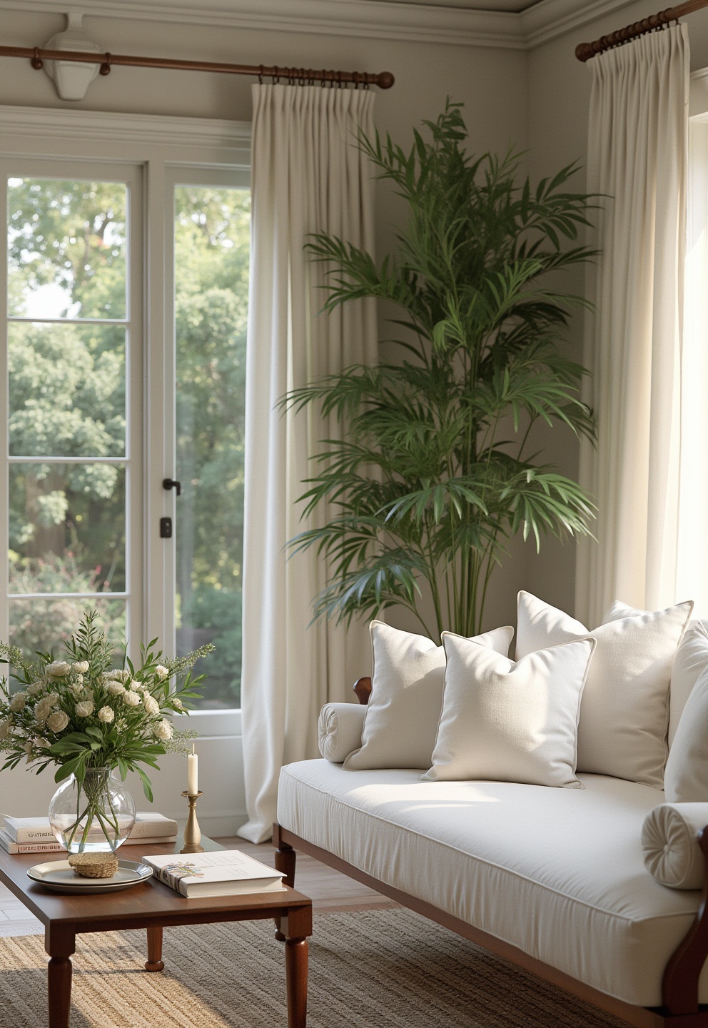 1) Dark-stained Rattan Furniture