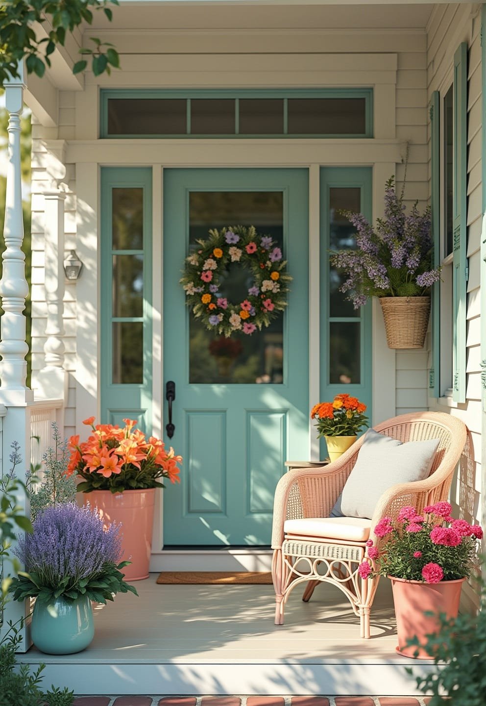 7) Floral Doormat Design